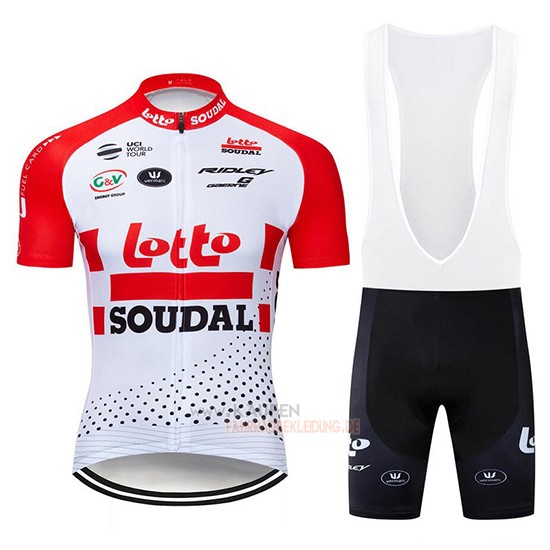 Lotto Soudal Kurzarmtrikot 2019 und Kurze Tragerhose Rot Wei